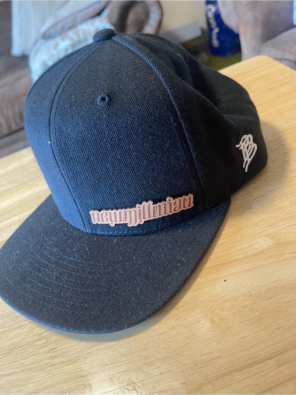 Branded Bills New Millennium Flat Billed SnapBack Black Cap Style 100